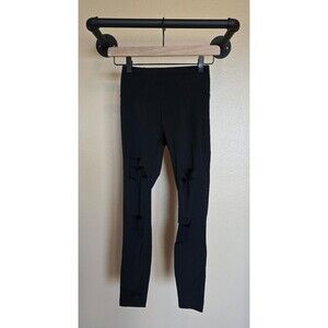 Zyia black ripped / holey leggings women's size 0